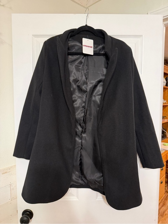 Anoname Jackets & Blazers - NWT Omoone Black Open Front Longline Jacket Blazer Coat